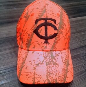 Orange Camouflage Twins Baseball Hat